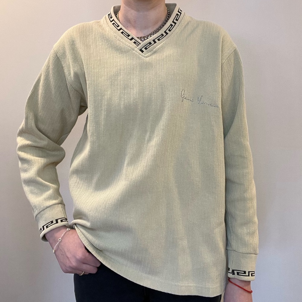 Vintage Versace Classic V2 ribbed long sleeve top size m